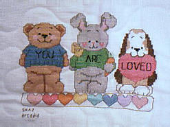 Cross stitch square for (QUILTED) Girl Theme E03's quilt