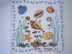 Cross stitch square for (QUILTED) Sea Shell E01's quilt