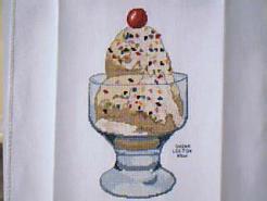 Cross stitch square for (QUILTED) Ice Cream E01's quilt