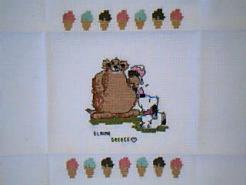Cross stitch square for (QUILTED) Ice Cream E01's quilt
