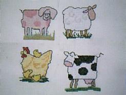 Cross stitch square for (QUILTED) Animals-Farm Animals E01's quilt