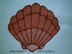 Cross stitch square for (QUILTED) Sea Shell E01's quilt