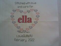 Cross stitch square for Ella D's quilt