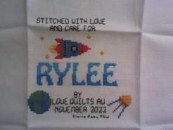 Cross stitch square for Rylee's quilt