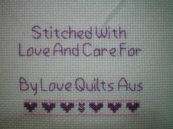 Cross stitch square for (QUILTED) Colour-Purple Theme E01's quilt