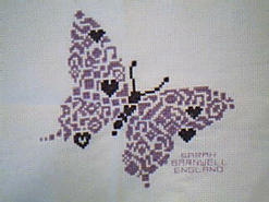 Cross stitch square for (QUILTED) Colour-Purple Theme E01's quilt