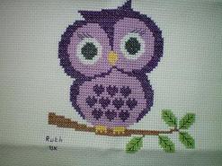 Cross stitch square for (QUILTED) Colour-Purple Theme E01's quilt
