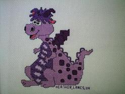 Cross stitch square for (QUILTED) Colour-Purple Theme E01's quilt