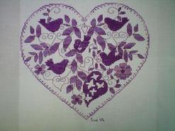 Cross stitch square for (QUILTED) Colour-Purple Theme E01's quilt