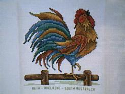 Cross stitch square for (QUILTED) Chooks & Roosters E01's quilt