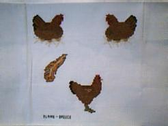 Cross stitch square for (QUILTED) Chooks & Roosters E01's quilt