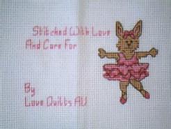 Cross stitch square for (QUILTED) Ballerinas E01's quilt