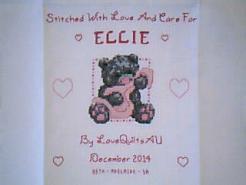 Cross stitch square for Ellie T's quilt