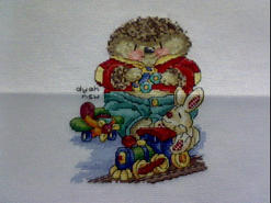 Cross stitch square for Tyrion  M's quilt