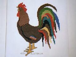 Cross stitch square for (QUILTED) Chooks & Roosters E01's quilt
