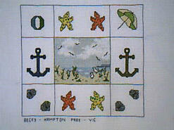 Cross stitch square for (QUILTED) Beach E01's quilt