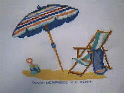Cross stitch square for (QUILTED) Beach E01's quilt