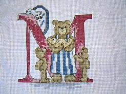 Cross stitch square for (QUILTED) Teddies E01's quilt