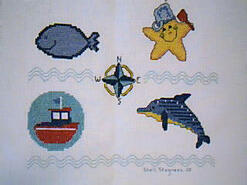 Cross stitch square for (QUILTED) Beach E01's quilt