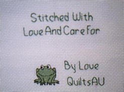 Cross stitch square for (QUILTED) Frog E01's quilt