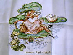 Cross stitch square for (QUILTED) Frog E01's quilt