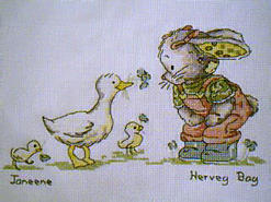 Cross stitch square for Tyrion  M's quilt