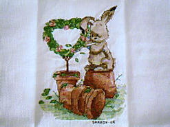 Cross stitch square for Tyrion  M's quilt