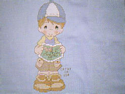 Cross stitch square for (QUILTED) Precious Moments E01's quilt