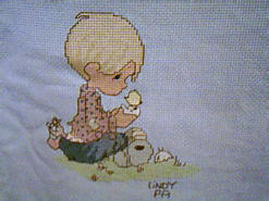 Cross stitch square for (QUILTED) Precious Moments E01's quilt
