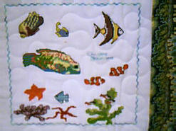 Cross stitch square for (QUILTED) Wonderful Water Creatures E02's quilt