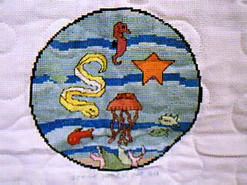 Cross stitch square for (QUILTED) Wonderful Water Creatures E02's quilt