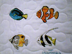 Cross stitch square for (QUILTED) Wonderful Water Creatures E02's quilt