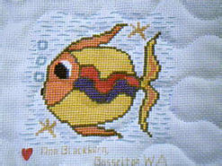 Cross stitch square for (QUILTED) Wonderful Water Creatures E02's quilt