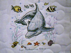 Cross stitch square for (QUILTED) Wonderful Water Creatures E02's quilt