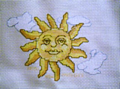 Cross stitch square for (QUILTED) Boy Theme E01's quilt