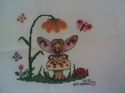 Cross stitch square for Isla J's quilt