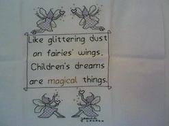 Cross stitch square for Isla J's quilt