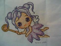 Cross stitch square for Isla J's quilt