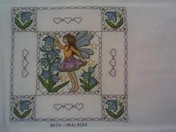 Cross stitch square for Isla J's quilt