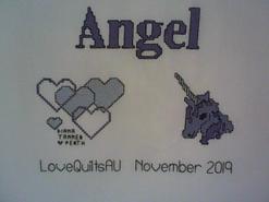 Cross stitch square for Angel's quilt