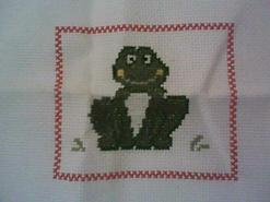 Cross stitch square for Tyrion  M's quilt
