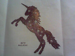 Cross stitch square for Indiana's quilt