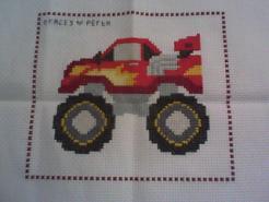 Cross stitch square for Arthur's quilt