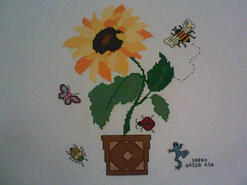 Cross stitch square for Tahani's quilt