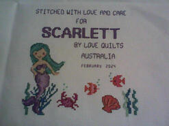 Cross stitch square for Scarlett S's quilt