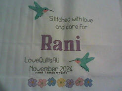 Cross stitch square for Rani's quilt
