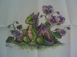 Cross stitch square for Sienna-Violet's quilt