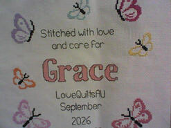 Cross stitch square for Grace B's quilt