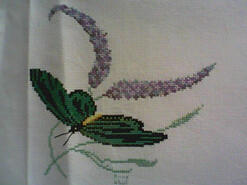 Cross stitch square for Mila's quilt
