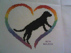 Cross stitch square for Jaquon 's quilt